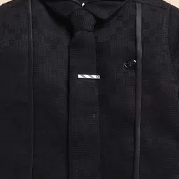 LITTLE COLLARS Boys Debonair Structured Full Sleeves Shirt Pant & Tie Set image 2