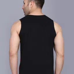 SLOWLORIS Pack Of 2 Printed Combed Cotton Bio-Wash Gym Vests image 3