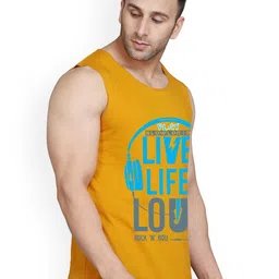 SLOWLORIS Pack Of 2 Printed Round Neck Cotton Gym Vests image 3