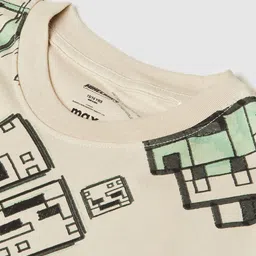 max Boys Graphic Printed Round Neck Cotton T-shirt image 3