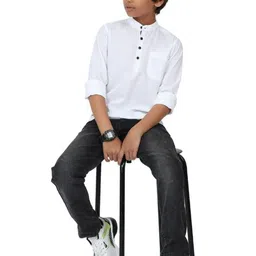 Rocket Science Boys White Kurtas image 4