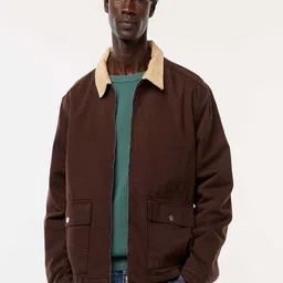 KIABI Men Spread Collar Solid Lightweight Denim Jacket image 5