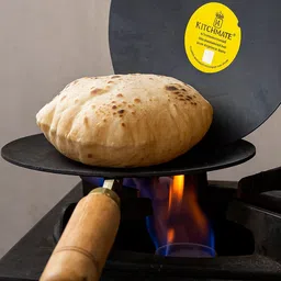 comtoss Iron Tawa for Chappathi, Tawa with Wooden Handle Handmade Loha Ritti/ Chappathi Tawa 24 cm diameter-picture-26