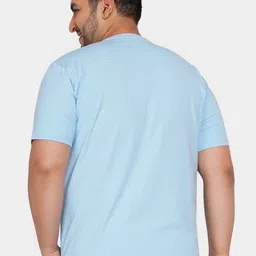 John Pride Men Plus Size Blue & White Typography Printed Bio Finish Outdoor T-shirt image 4