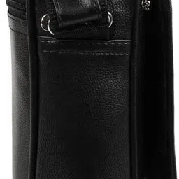 zipcraze Black Men Sling Bag PU Synthetic Leather Men's Sling Bag Cross Body Travel Office Business messenger image 3