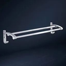 aordey Towel Rod Wall Mounted Double Aluminium Rail Napkin Holder for Home 24 inch 2 Bar Towel Rod image 4