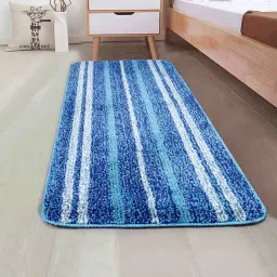 saral home Plain Solid Microfibre 3 X 2 Feet Machine Made Hallway Runner image 1