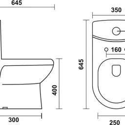 clayplus 3002 Preimum Grade Ceramic's Wallmounted Western Commode 12 inche trap Western Commode image 3