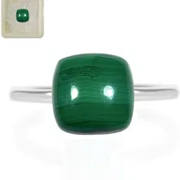 Real MALACHITE Gemstone Cabochon Square Cushion Shape 2 Carat 2.25 Ratti for Stone Malachite Ring-image-9