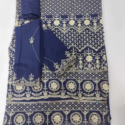 skyfiesta Unstitched Georgette Salwar Suit Material Embroidered image 3