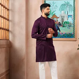 koshin Men Pure Cotton Kurta Pyjama Set image 3