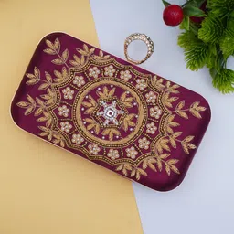 for the beautiful you Party Maroon Clutch-picture-27