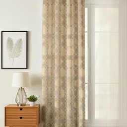 GEET CREATIONS Cream-Coloured & Brown Floral Door Curtain-picture-20