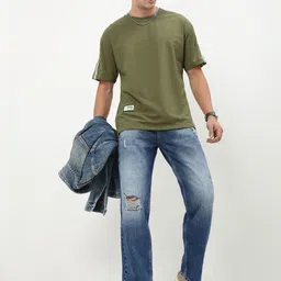 SHOWOFFFF Men Comfort Straight Fit Low-Rise Highly Distressed Light Fade Acid Wash Jeans image 3