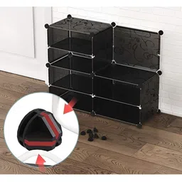 Sasimo Black And White 12 Layer Crack Resistant Shoes Organisers image 4