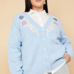 max Women Floral Cardigan with Embroidered Detail-image-21