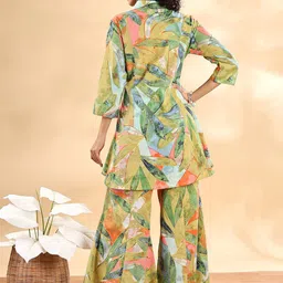 Anouk Printed Shirt Collar Pure Cotton Tunic With Palazzo image 4