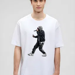 KAIDO Graphic Printed Round Neck Drop-Shoulder Sleeves Cotton Oversized T-shirt-picture-20
