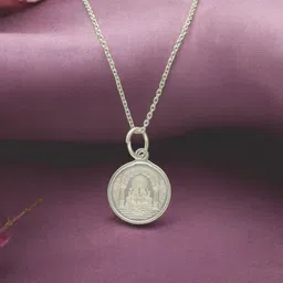 Sri Jagdamba Pearls Dealer 2 Grams Silver-Plated Ganesha Round Pendant with Chain-picture-28