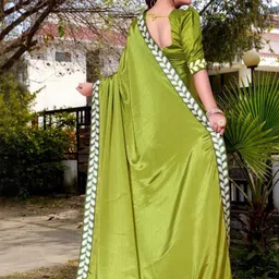 jayant creation Green Poly Georgette Sarees image 2
