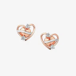 Joyalukkas Women 18Kt Gold Natural Diamond Heart Stud Earrings-image-43