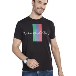 BE POSITIVE Men Striped Round Neck Slim Fit Cotton T-shirt-image-88