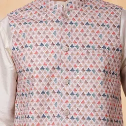 Jompers Floral Printed Mandarin Collar Nehru Jacket image 2