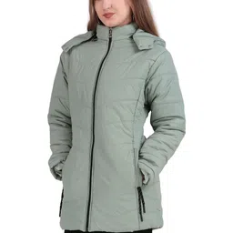 The Roadster Lifestyle Co Stand Collar Long Hooded Puffer Jacket image 2