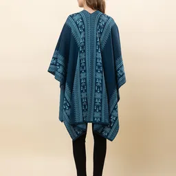 Anouk Teal Printed Open Front Shrug image 5