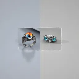 Teeragaj Set Of 2 Textured Finger Rings-picture-23