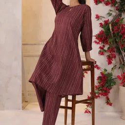 CRAFIQA Printed Round Neck Top With Trousers Co-Ords-picture-41