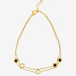 Kushal's Fashion Jewellery Gold-Plated Zircon Studded Anklet-picture-37