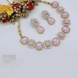 Women Click Stone Studded Jewellery Set image 1