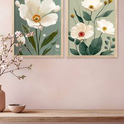 Kotart Brown & Green 2 Pieces Floral Wooden Wall Arts-picture-17