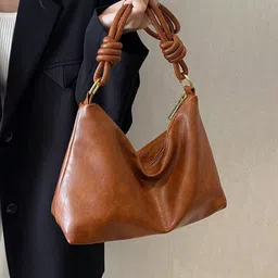 PURPLEHUNT Leather Structured Hobo Bag-picture-13