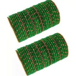 Only Offers Set Of 60 Green Glass Artificial Stones Bangle-picture-38