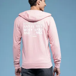 HERE&NOW Typography Printed Hooded Pure Cotton Sweatshirt image 3