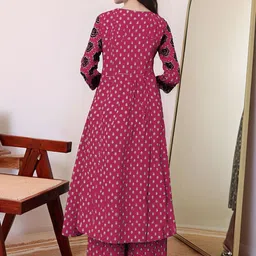 GoSriKi Printed V-Neck Anarkali Kurta With Palazzos & Dupatta image 3