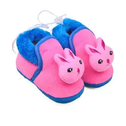 NESKA MODA Kids-Unisex Pink Cotton Booties-picture-10