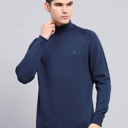Monte Carlo Men Turtle Neck Long Sleeves Woollen Pullover-picture-47