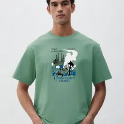 MISCHIEF MONKEY Men Graphic Printed Round Neck Pure Cotton Relaxed Fit T-shirt-picture-38