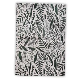 akira Green Leaves on Light Beige BG (Leafy)- Table Runner- 12X72 Inches image 2