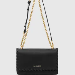 LA ELLORE Women Solid Black Vegan Leather Sholuder Bag-picture-53
