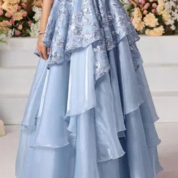 Lagorii Floral Embroidered Net Maxi Dress image 2