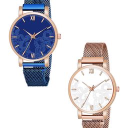CSAMON Women Set Of 2 Analogue Watch C36RG BLU WH RG M R1-picture-44
