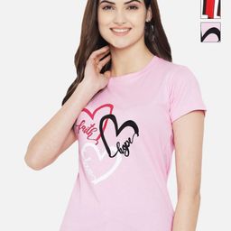 Tromko Women Pack of 3 Typography Printed Round Neck Cotton Regular Fit T-shirts-picture-39