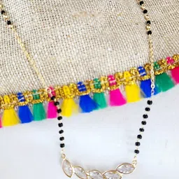 Piu Jewels Gold-Plated Artificial Stones And Beads Mangalsutra-picture-25