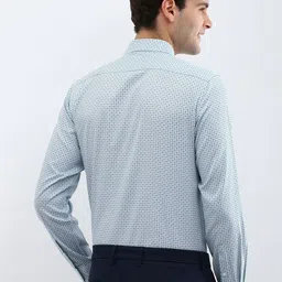 Allen Solly Men Spread Collar Geometric Printed Cotton Slim Fit Formal Shirt image 4