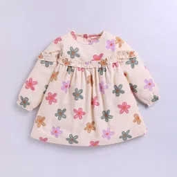 SNUGGLY MONKEY Floral Print Puff Sleeve Ruffled A-Line Dress-picture-19