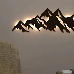 DEKORSTATION Brown Wood Contemporary Abstract Shaped Shaped Wall Lamp image 2